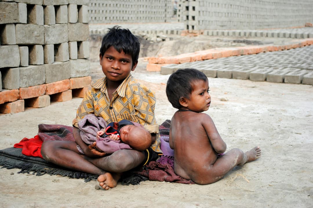 Children receiving medical attention for illnesses in a healthcare setting, while undergoing treatment for various conditions.