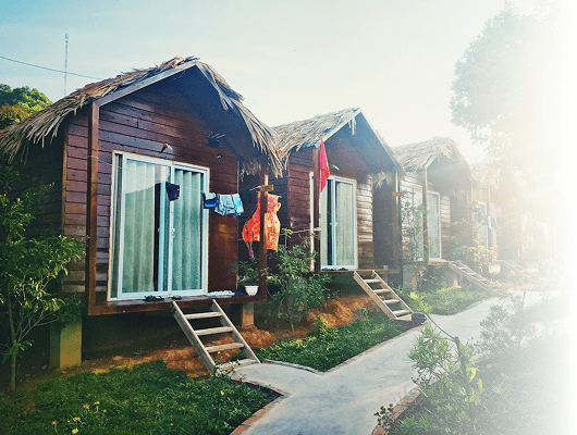 GCG works View of a luxury resort with travelers enjoying hospitality services, including comfortable accommodations, and fun activities.